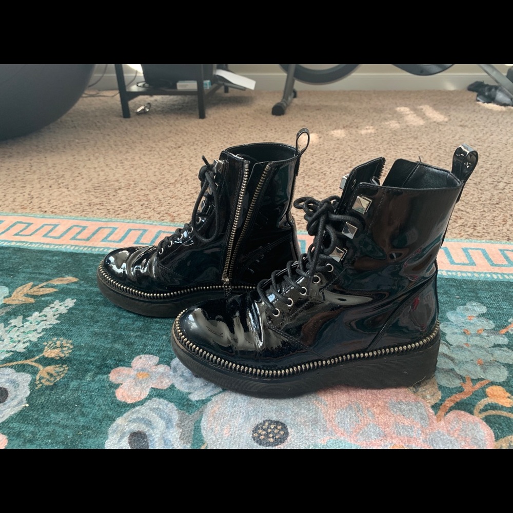 Michael Kors Haskell Leather Combat Boot